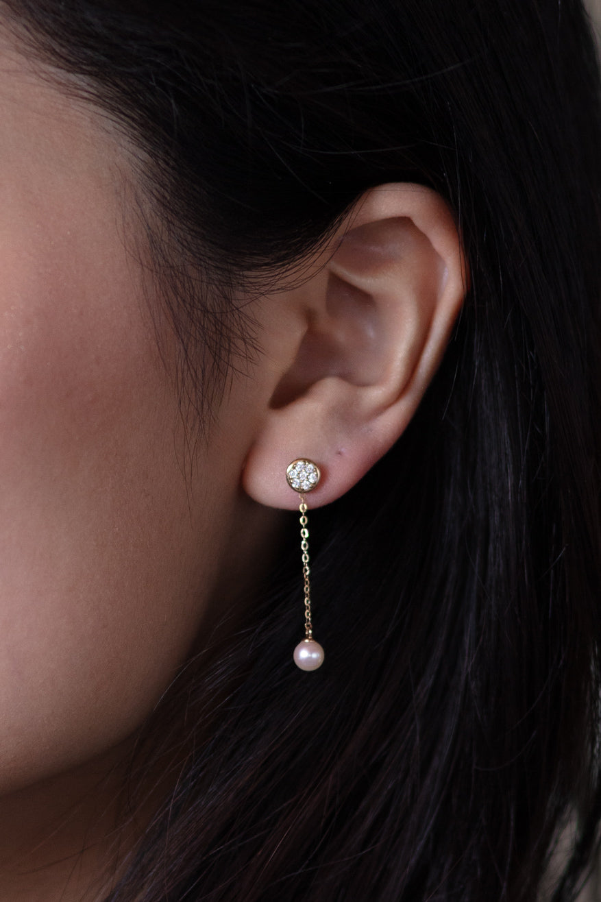 Diamond Medallion Earring